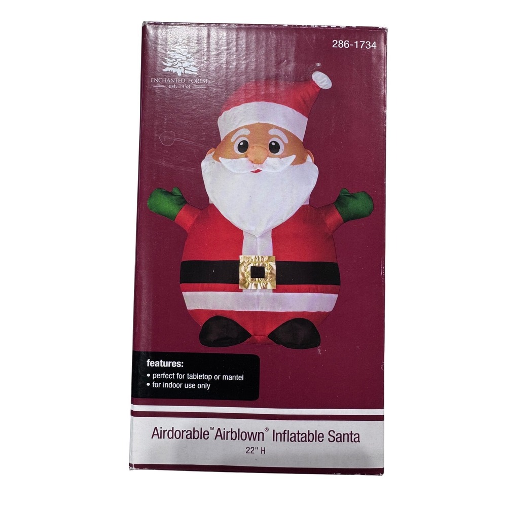 Enchanted Forest Airdorable Airblown Inflatable Santa 22" Indoor Tabletop USB